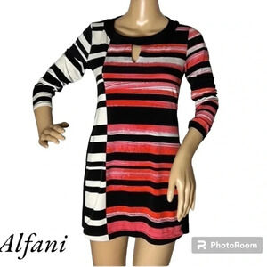 ALFANI striped,Colorblock dress. PTP 16” sz Small
Multi media,office siren,EC